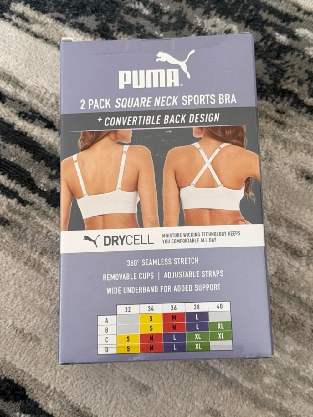 Puma Womens Seamless Drycell Sports Bra 2 Pack NWT Size M Medium